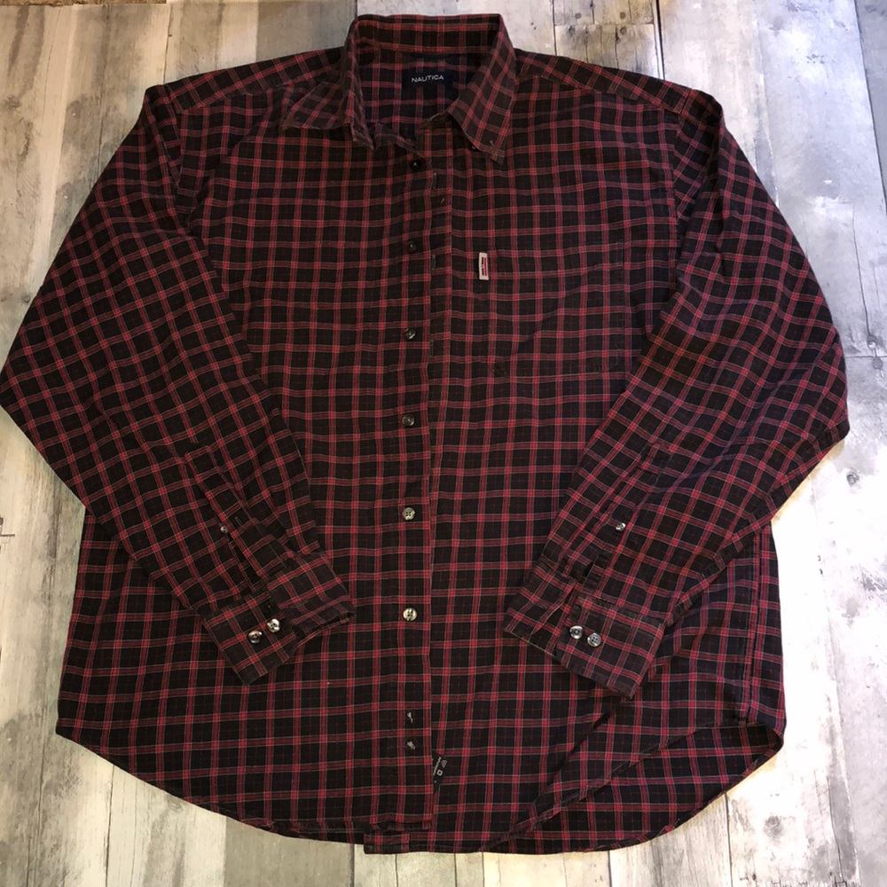 Vintage Nautica Button Up T Shirt